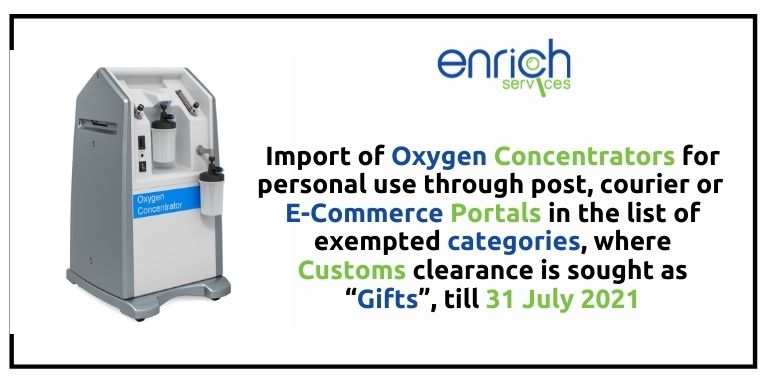 Enrich Services DGFT Oxygen Concentrators Notification 2