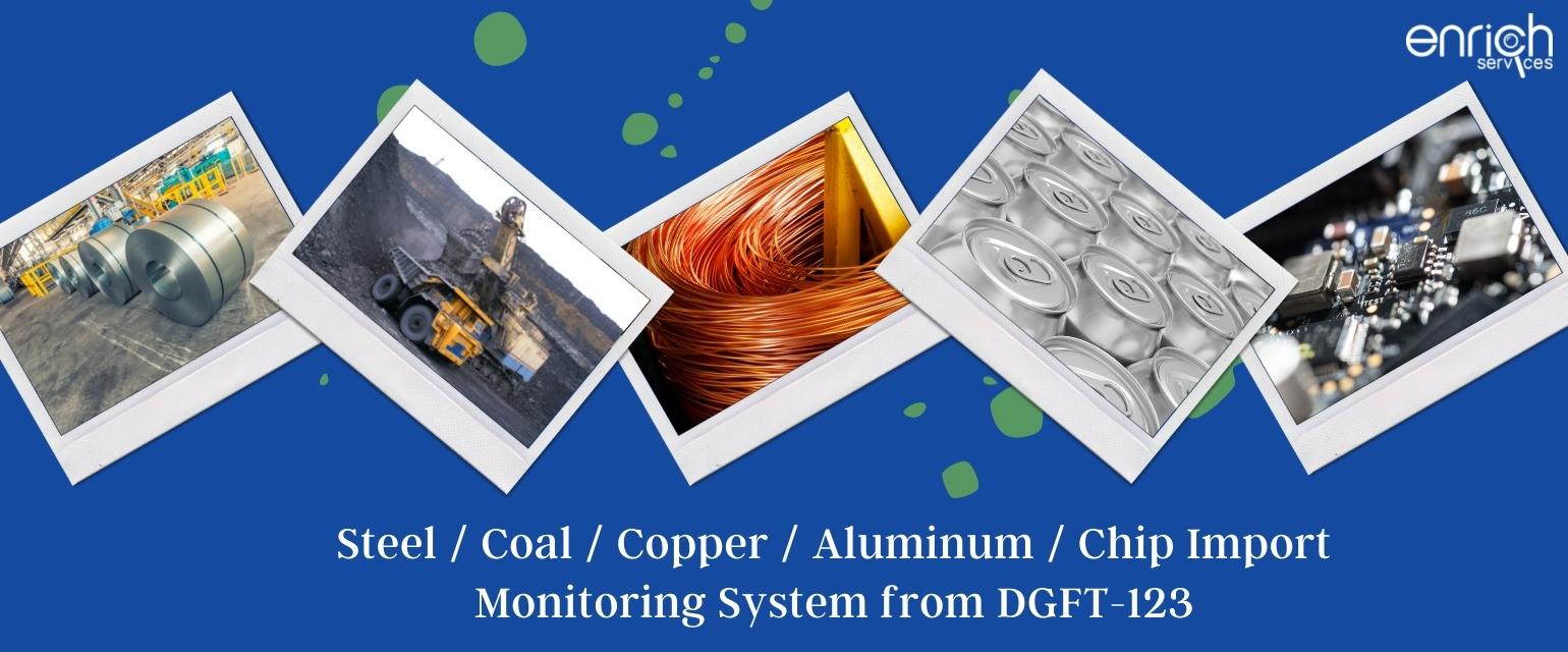 Steel / Coal / Copper / Aluminum / Chip Import Monitoring System from DGFT-123 - Enrich Services