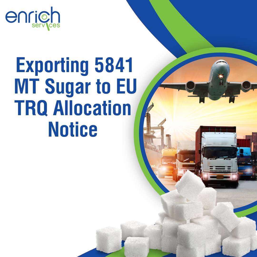 Exporting 5841 MT Sugar to EU: TRQ Allocation Notice